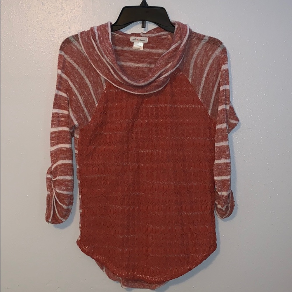 Stripes and lace sweater